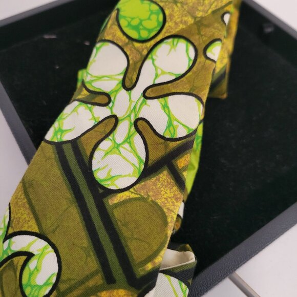 Vintage Hawaiian Print tie-dye Look tie 1960's - Picture 3 of 4